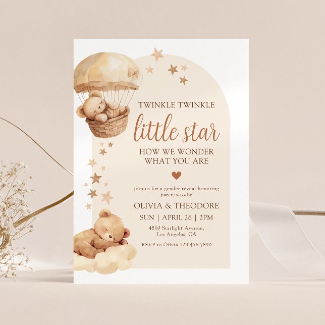 Invitación Twinkle Twinkle Fiesta de revelación de género de  (Subido por el creador)