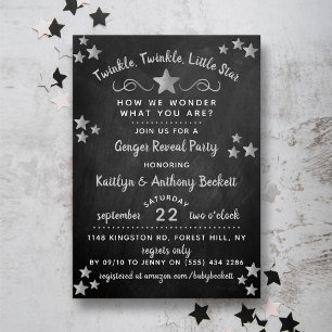Invitación Twinkle Twinkle Fiesta de revelación de género de