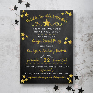 Invitación Twinkle Twinkle Fiesta de revelación de género de 