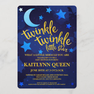 Invitación Twinkle Twinkle Género Baby Shower neutral