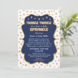 Invitación Twinkle Twinkle Gota de oro de la marina