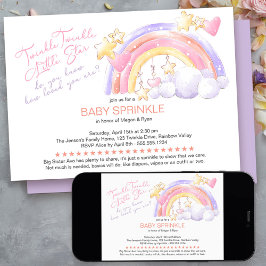 Invitación Twinkle Twinkle Hermoso Arcoíris Baby Sprinkle