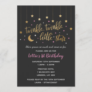Invitación Twinkle Twinkle Invite a la Estrella Pequeña Prime