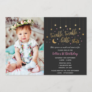 Invitación Twinkle Twinkle Invite a la Estrella Pequeña Prime