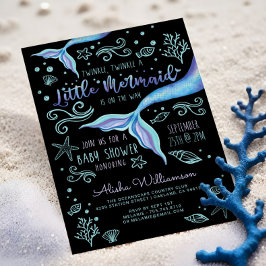 Invitación Twinkle Twinkle Iridesline OcéMermaid Negro
