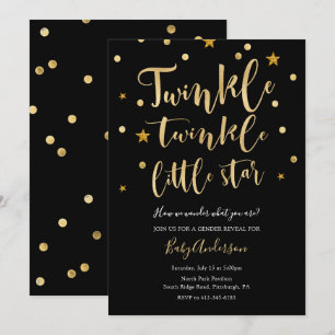 Invitación Twinkle Twinkle La revelación de género de la estr