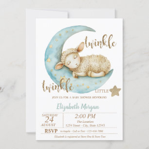 Invitación Twinkle Twinkle Little Sheep Baby Shower