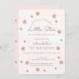 Invitación Twinkle Twinkle Little Star 1er cumpleaños