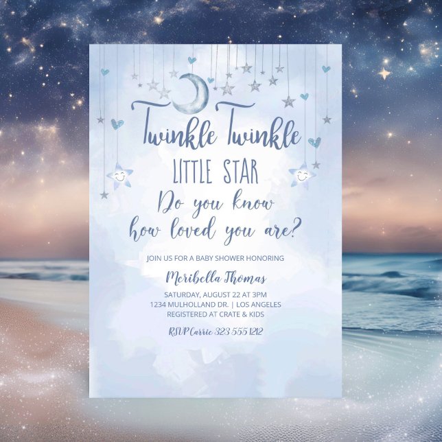 Invitación Twinkle Twinkle Little Star and Moon Baby Shower (Subido por el creador)