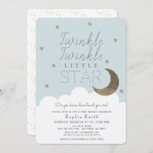 Twinkle Twinkle Little Star Baby Blue Baby Shower