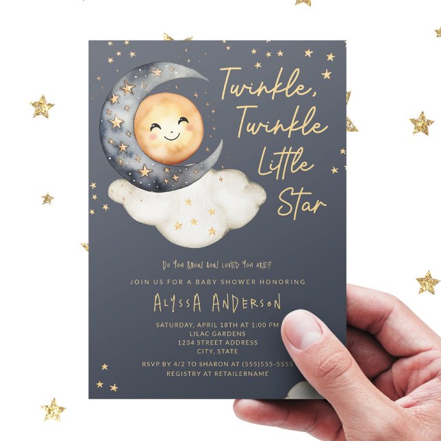 Invitación Twinkle Twinkle Little Star Baby Shower (Subido por el creador)
