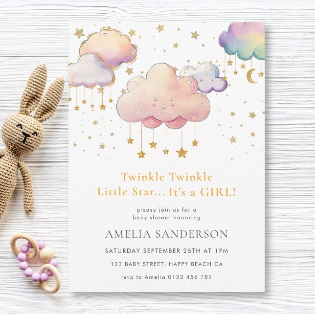 Invitación Twinkle Twinkle Little Star Baby Shower (Subido por el creador)