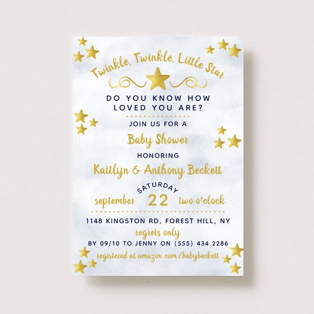 Invitación Twinkle Twinkle Little Star Baby Shower (Subido por el creador)