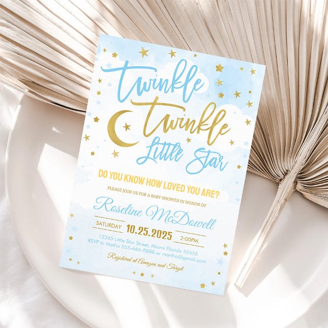 Invitación Twinkle Twinkle Little Star Baby Shower (Subido por el creador)