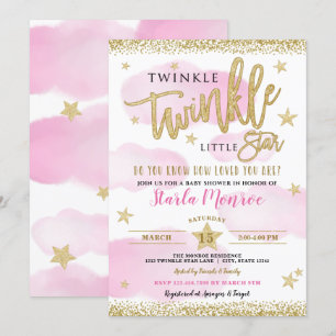 Invitación Twinkle Twinkle Little Star Baby Shower
