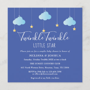 Invitación Twinkle Twinkle Little Star Baby Shower de Parejas
