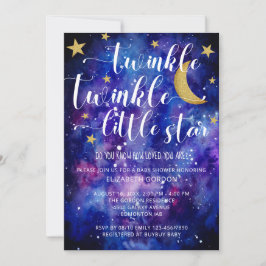Invitación Twinkle Twinkle Little Star Baby Shower Galaxy
