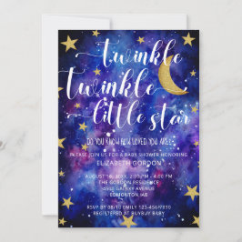 Invitación Twinkle Twinkle Little Star Baby Shower Galaxy In