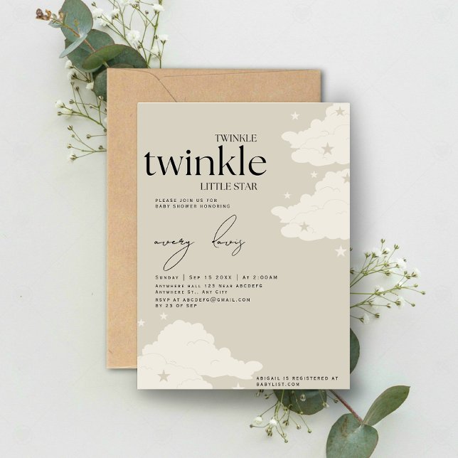 Invitación Twinkle Twinkle Little Star Baby Shower I (Subido por el creador)