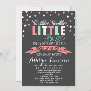 Invitación Twinkle Twinkle Little Star Baby Shower INvitation