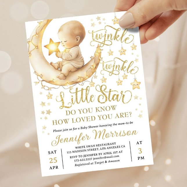 Invitación Twinkle Twinkle Little Star Baby Shower Invitation (Subido por el creador)