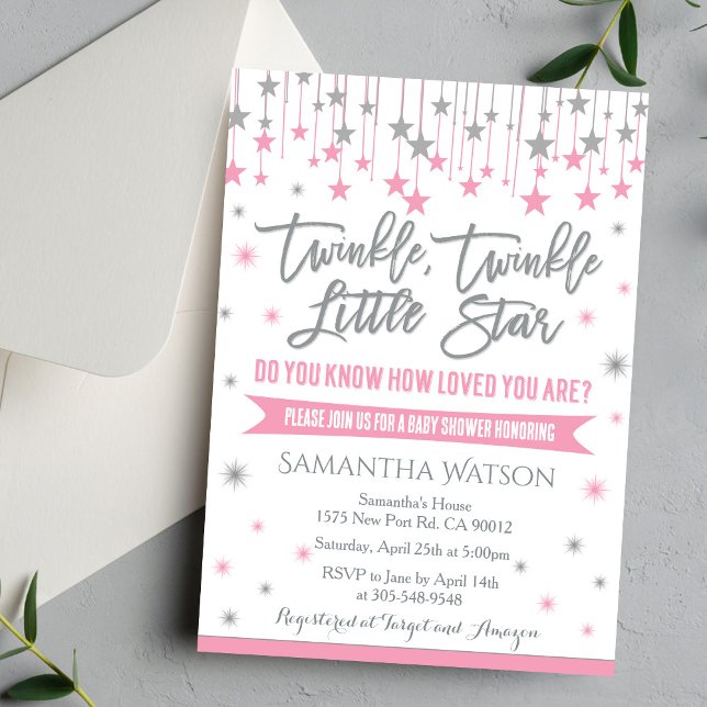 Invitación Twinkle Twinkle Little Star Baby Shower Invitation (Subido por el creador)