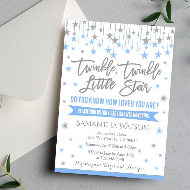 Invitación Twinkle Twinkle Little Star Baby Shower Invitation (Subido por el creador)