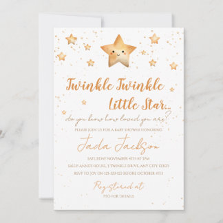 Invitación Twinkle Twinkle Little Star Baby Shower Invitation