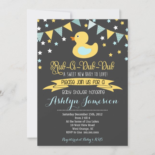 Invitación Twinkle Twinkle Little Star Baby Shower INvitation (Anverso)