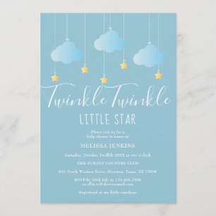 Invitación Twinkle Twinkle Little Star Baby Shower / Lluvia d