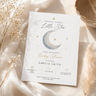 Invitación Twinkle Twinkle Little Star Baby Shower Moderno
