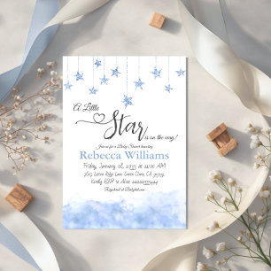 Invitación Twinkle Twinkle Little Star Baby Shower Niño Azul