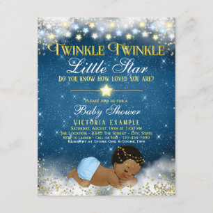 Invitación Twinkle Twinkle Little Star Baby Shower Niño Étnic