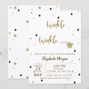 Invitación Twinkle Twinkle Little Star  Baby Shower se traduc