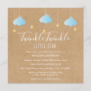 Invitación Twinkle Twinkle Little Star Baby Shower / Sprinkle