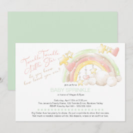 Invitación Twinkle Twinkle Little Star Baby Sprinkle Arcoíris