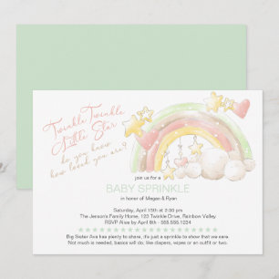Invitación Twinkle Twinkle Little Star Baby Sprinkle Arcoíris