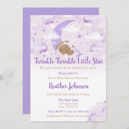Invitación Twinkle Twinkle Little Star Bear Baby Shower