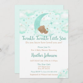 Invitación Twinkle Twinkle Little Star Bear Baby Shower