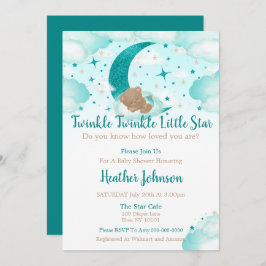 Invitación Twinkle Twinkle Little Star Bear Baby Shower