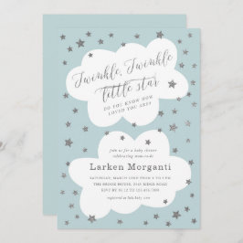 Invitación Twinkle Twinkle Little Star Blue Baby Shower