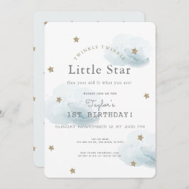 Invitación Twinkle Twinkle Little Star Blue Birday