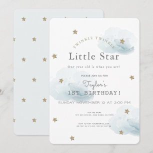 Invitación Twinkle Twinkle Little Star Blue Birday