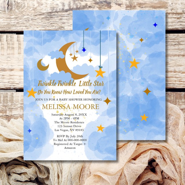 Invitación Twinkle Twinkle Little Star Boy Baby Shower (Subido por el creador)