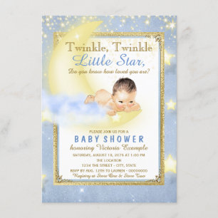 Invitación Twinkle Twinkle Little Star Boy Baby Shower