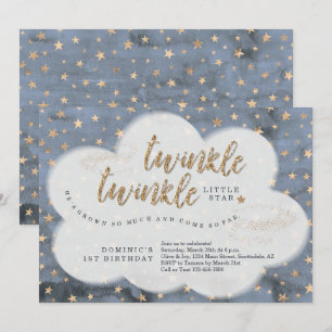 Invitación Twinkle Twinkle Little Star Boys First Birday