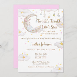 Invitación Twinkle Twinkle Little Star Bunny Baby Shower
