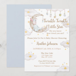 Invitación Twinkle Twinkle Little Star Bunny Baby Shower
