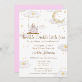 Invitación Twinkle Twinkle Little Star Bunny Baby Shower