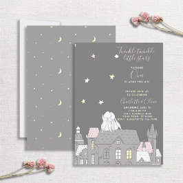 Invitación Twinkle Twinkle Little Star Bunny Twins 1er Fiesta
